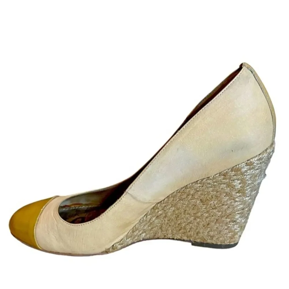 Sam Edelman wedge leather espadrilles mixed patent and smooth size‎ 7.5 ru 37.5 - Picture 6 of 9